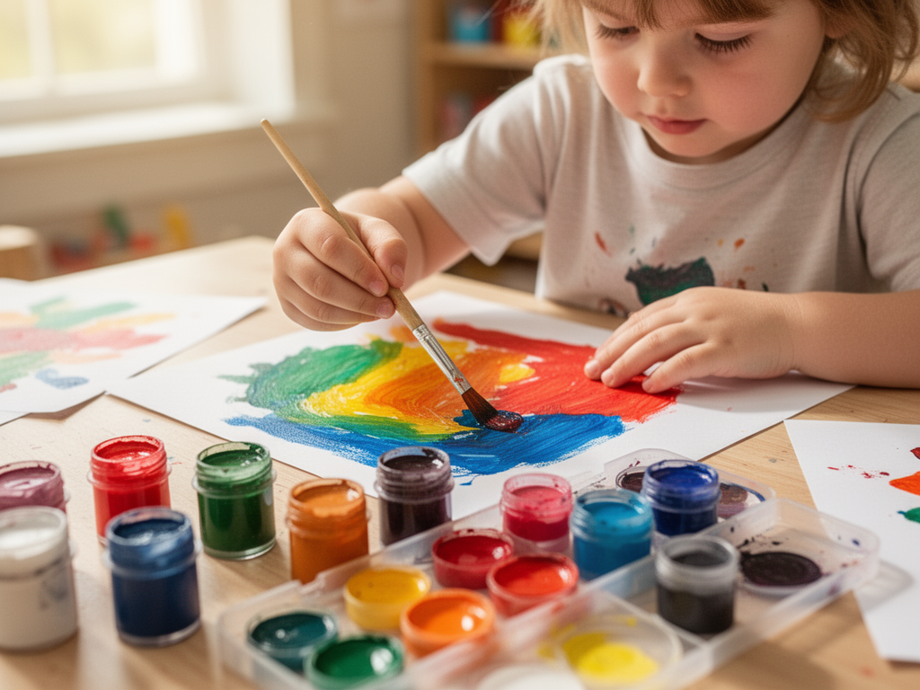 Child painting at KIWI Arsenal