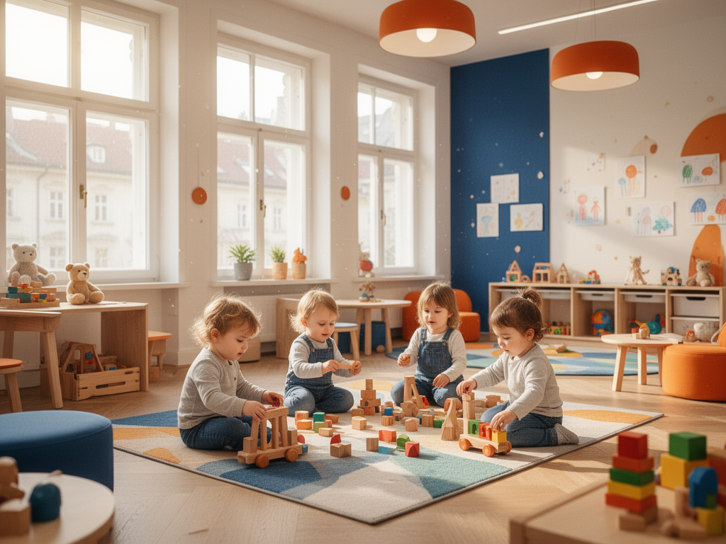 Bright modern kindergarten classroom at KIWI Arsenal